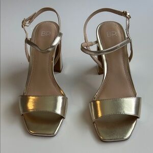 BP Nordstrom Metallic Gold Heeled Sandals